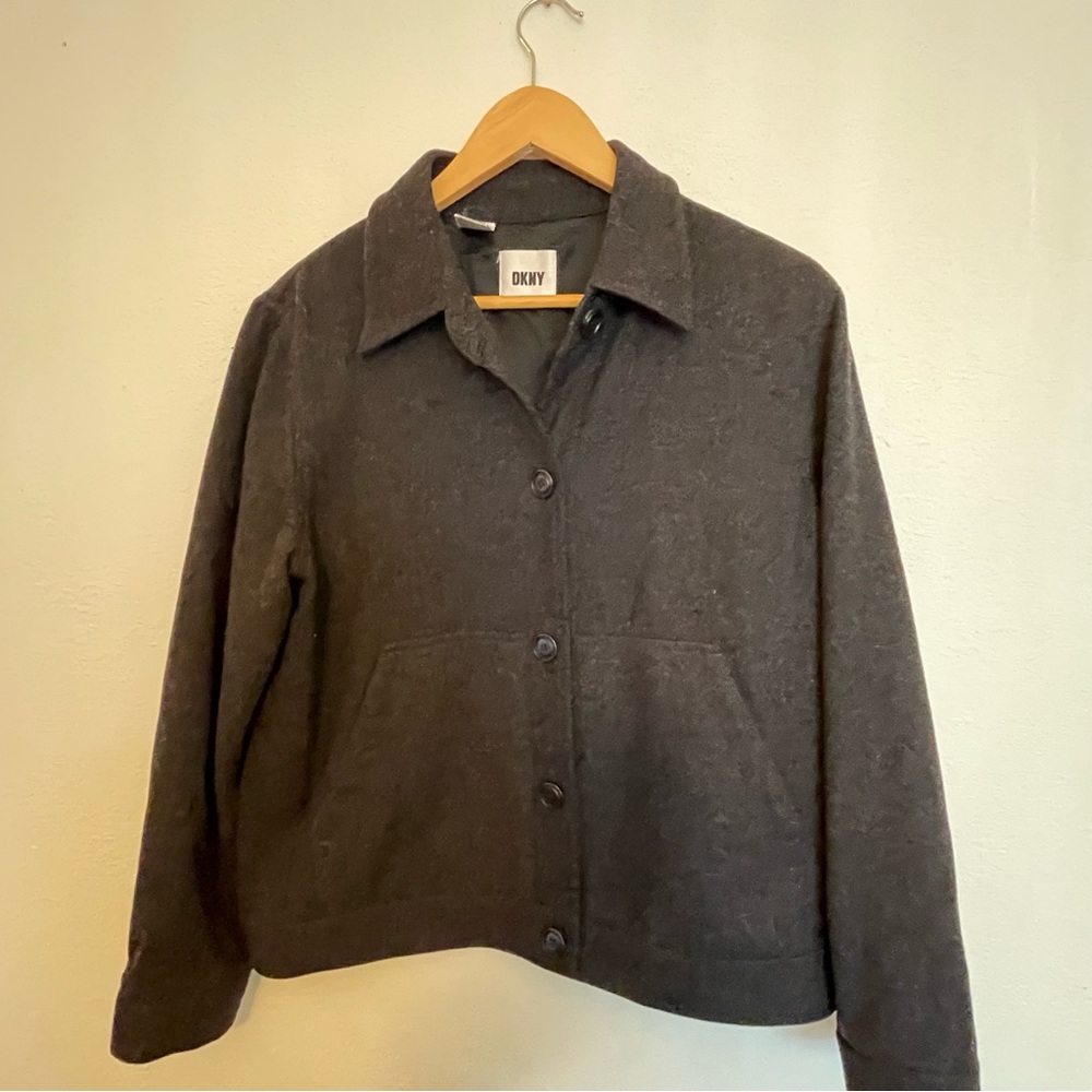 Vintage DKNY Women’s Gray Wool‎ Blend Jacket Size 8